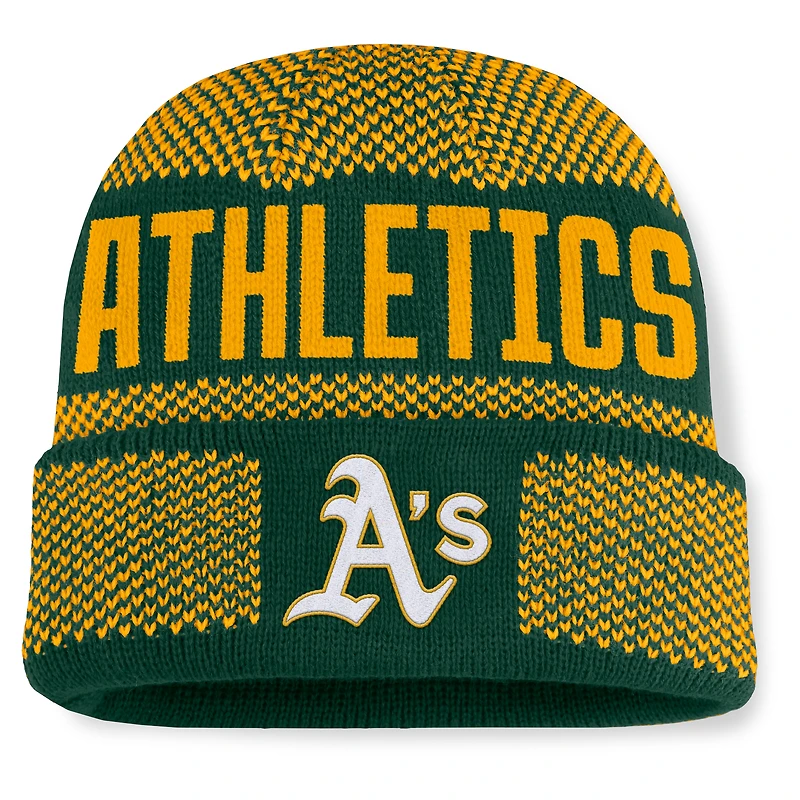 Men's Fanatics Green Athletics Rotation Cuffed Knit Hat