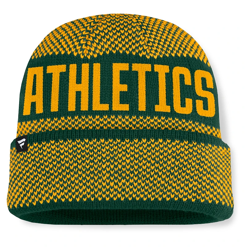 Men's Fanatics Green Athletics Rotation Cuffed Knit Hat