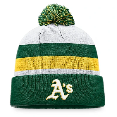 Bonnet en tricot à revers et pompon Fanatics Green Athletics pour homme