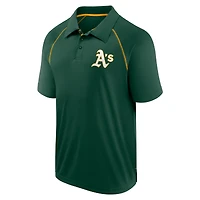Men's Fanatics Green Athletics Strong Alone Raglan Polo
