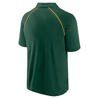 Men's Fanatics Green Athletics Strong Alone Raglan Polo