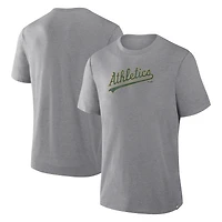 Men's Fanatics Heather Gray Athletics Play Tribute Tri-Blend T-Shirt