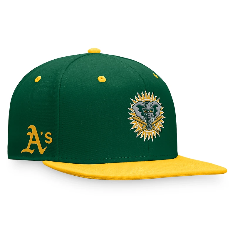 Men's Fanatics Kelly Green/Gold Athletics Cooperstown Collection Two-Tone Fitted Hat