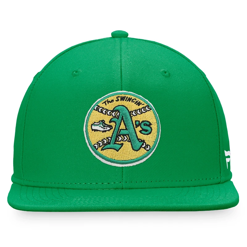 Casquette à visière ajustable Fanatics Kelly Green Athletics Cooperstown Collection Core pour homme