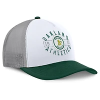Men's Fanatics White/Green Athletics Designated A-Frame Foam Front Trucker Adjustable Hat