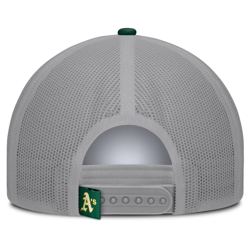 Men's Fanatics White/Green Athletics Designated A-Frame Foam Front Trucker Adjustable Hat