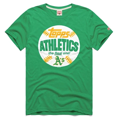 Men's Homage Green Athletics MLB x Topps Baseball The Real One Tri-Blend T-Shirt
