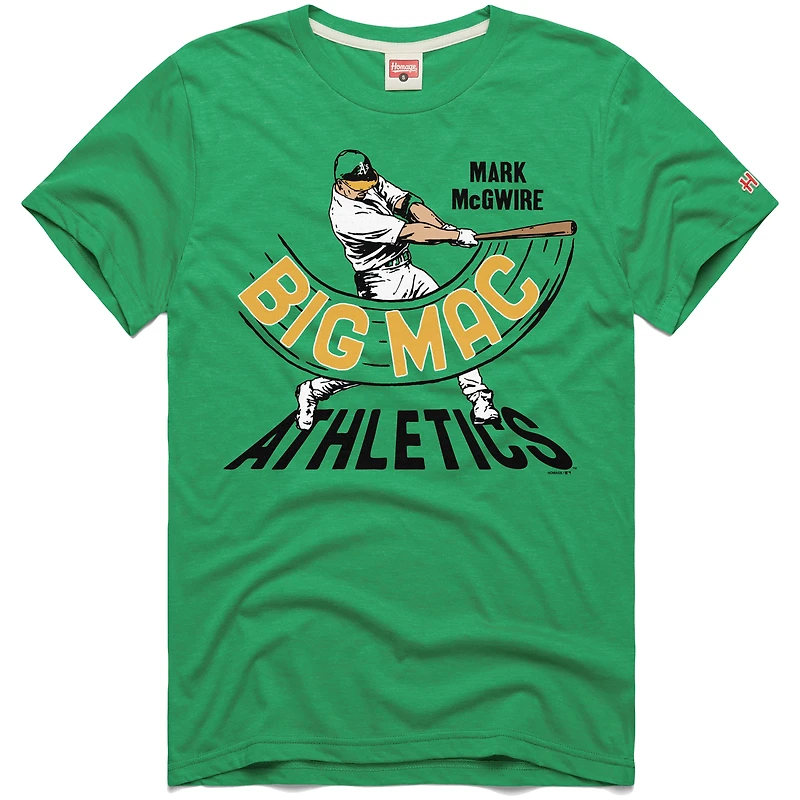 T-shirt graphique vert pour homme, hommage à Mark McGwire, joueur d'athlétisme