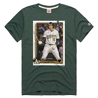 Men's Homage Nick Kurtz Green Athletics Topps Baseball Card Tri-Blend T-Shirt
