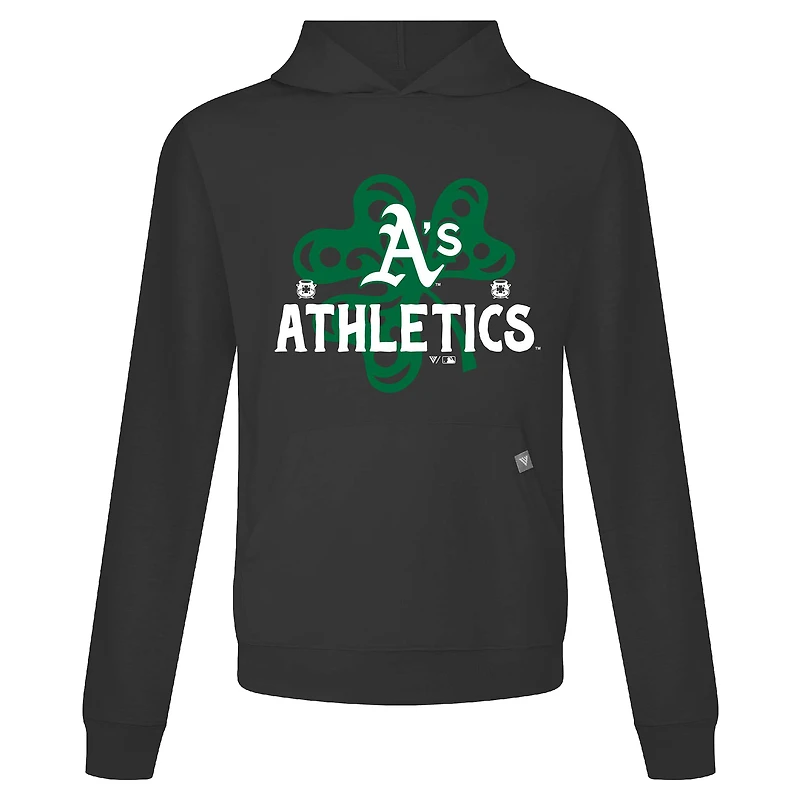 Men's Levelwear Black Athletics St. Patrick's Day Relay Shamrock Pullover Hoodie
