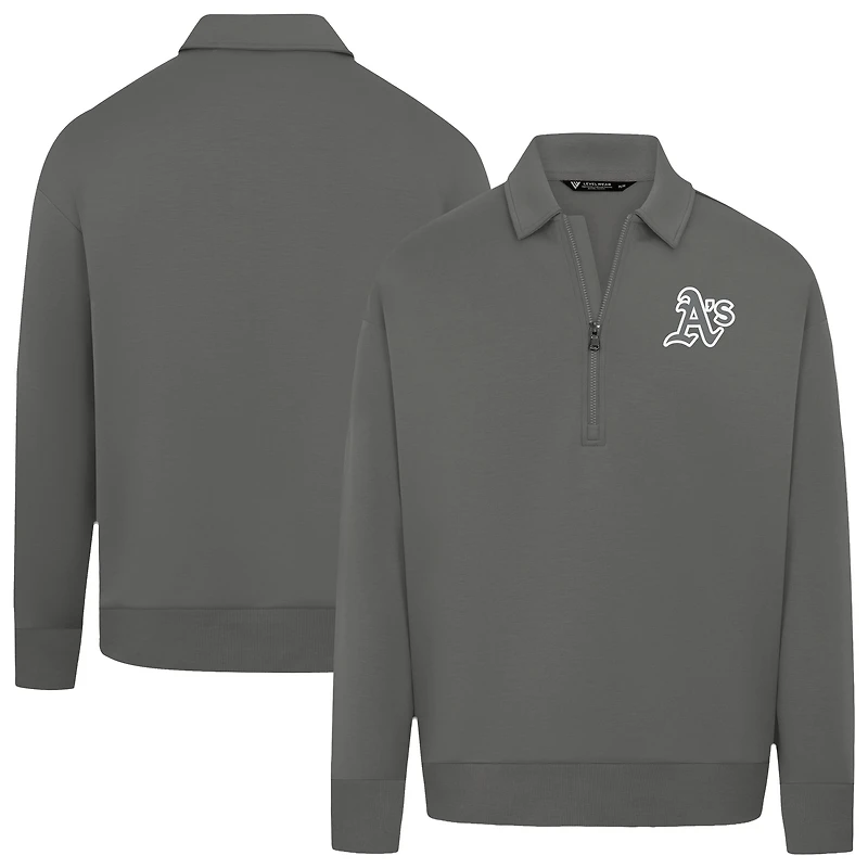 Men's Levelwear Gray Athletics Luxe Signature Quarter-Zip Pullover