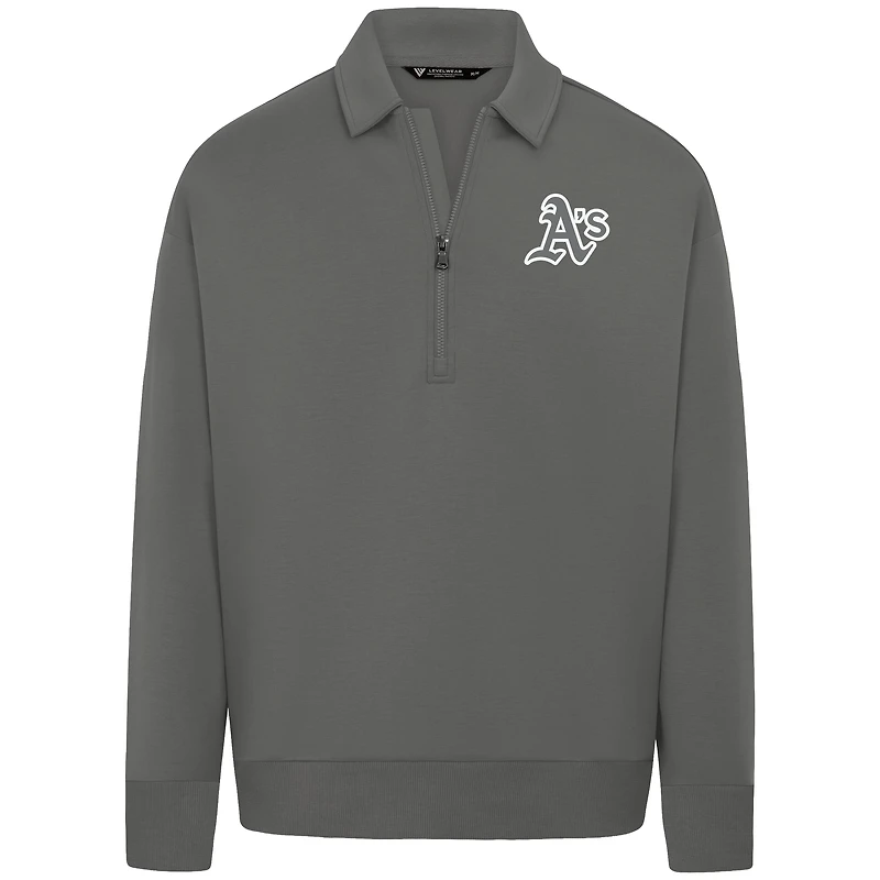 Pull à fermeture éclair quart de tour Levelwear Athletics Luxe Signature pour homme, gris