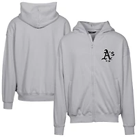 Sweat à capuche entièrement zippé surdimensionné motif camouflage numérique Uphill pour homme de Levelwear Gray Athletics