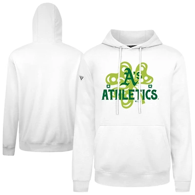 Men's Levelwear  White Athletics St. Patrick's Day Podium Shamrock Pullover Hoodie
