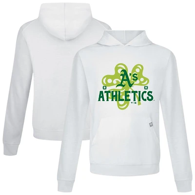 Men's Levelwear White Athletics St. Patrick's Day Relay Shamrock Pullover Hoodie