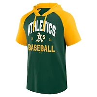 Men's Logo Athletic Green Athletics Prime Raglan Short Sleeve Hoodie T-Shirt