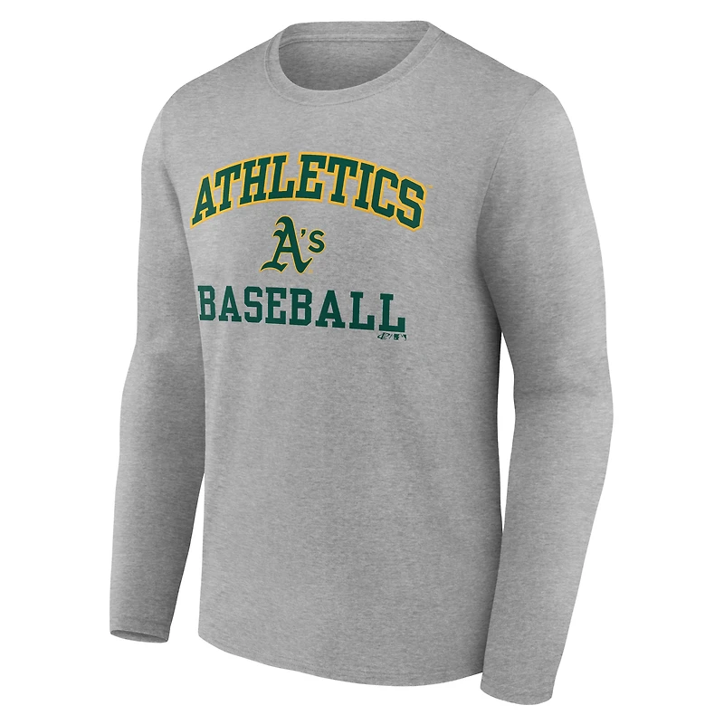 Men's Logo Athletic Heather Gray Athletics Heart & Soul Long Sleeve T-Shirt