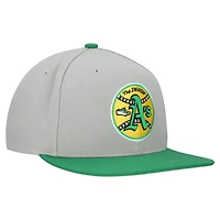 Casquette snapback basique Mitchell & Ness grise Oakland Athletics Cooperstown Collection pour homme