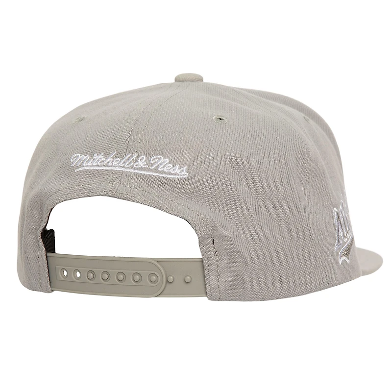 Casquette snapback grise pour homme Mitchell & Ness Oakland Athletics