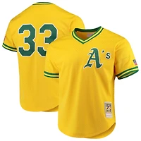 Maillot d'entraînement de frappeur en maille pour homme Mitchell & Ness Jose Canseco Gold Athletics Cooperstown Collection