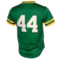 Maillot d'entraînement de frappeur en maille Cooperstown Athletics Green Mitchell & Ness Reggie Jackson pour homme