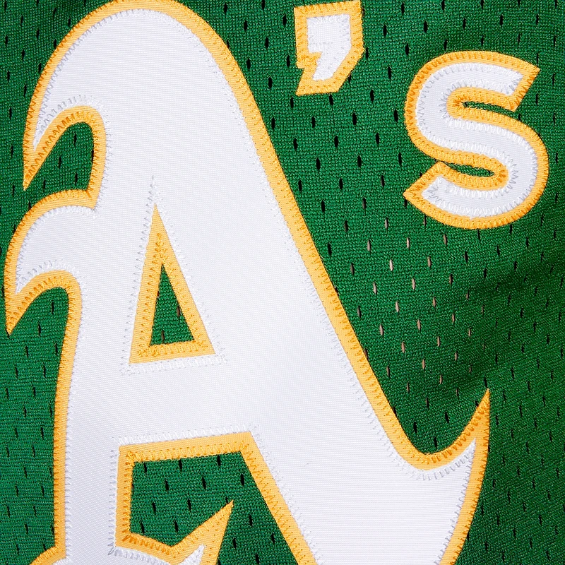 Maillot d'entraînement de frappeur en maille Cooperstown Athletics Green Mitchell & Ness Reggie Jackson pour homme
