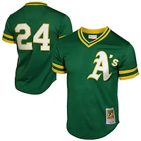 Men's Mitchell & Ness Rickey Henderson Athletics Cooperstown Mesh Batting Practice Jersey
