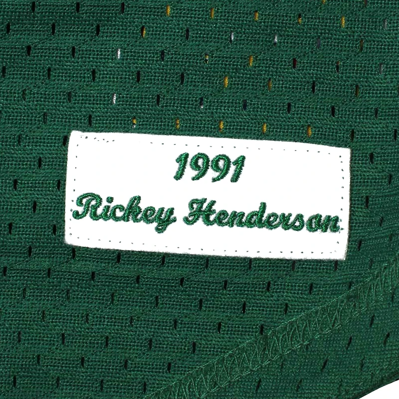 Men's Mitchell & Ness Rickey Henderson Athletics Cooperstown Mesh Batting Practice Jersey