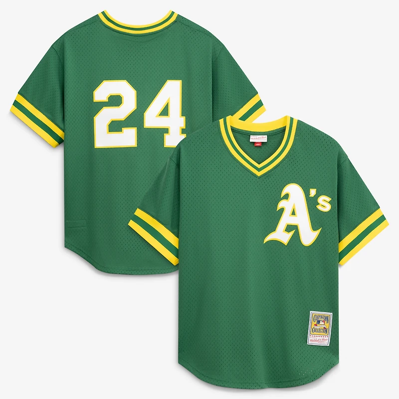 Men's Mitchell & Ness Rickey Henderson Athletics Authentic Batting Practice Jersey