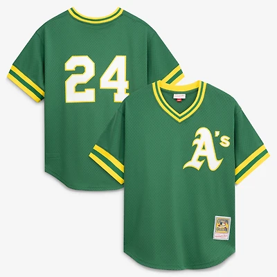 Men's Mitchell & Ness Rickey Henderson Athletics Authentic Batting Practice Jersey