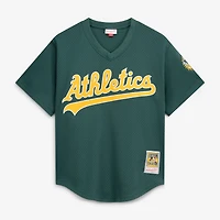 Men's Mitchell & Ness Rickey Henderson Green Athletics Authentic Batting Practice Jersey