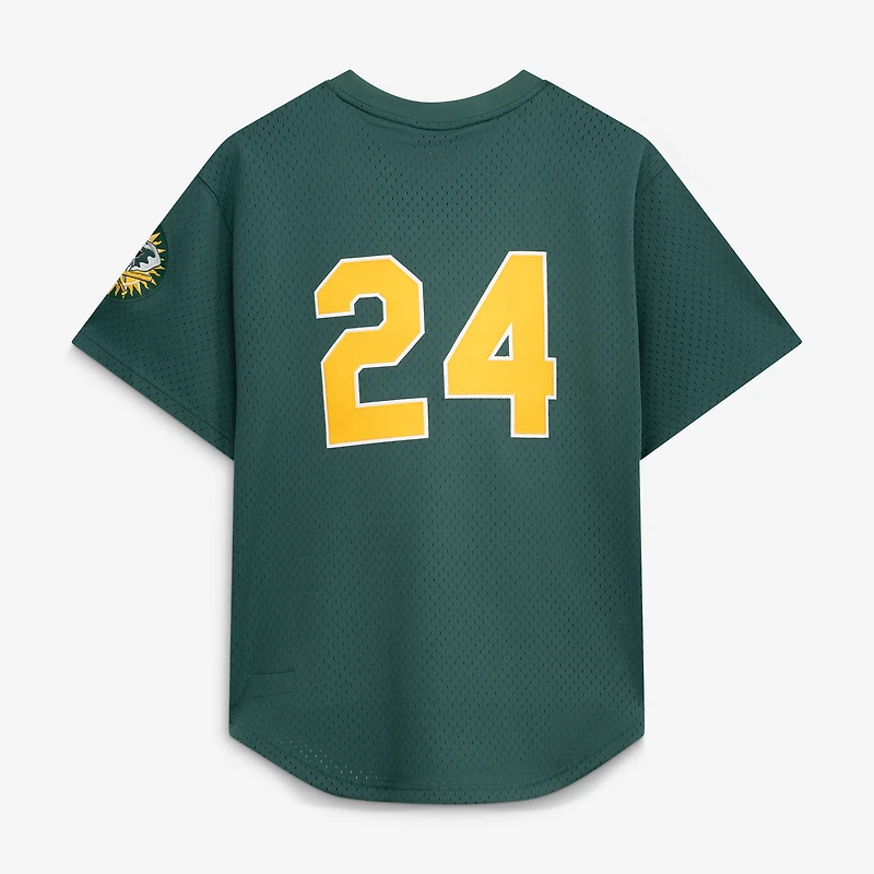 Men's Mitchell & Ness Rickey Henderson Green Athletics Authentic Batting Practice Jersey