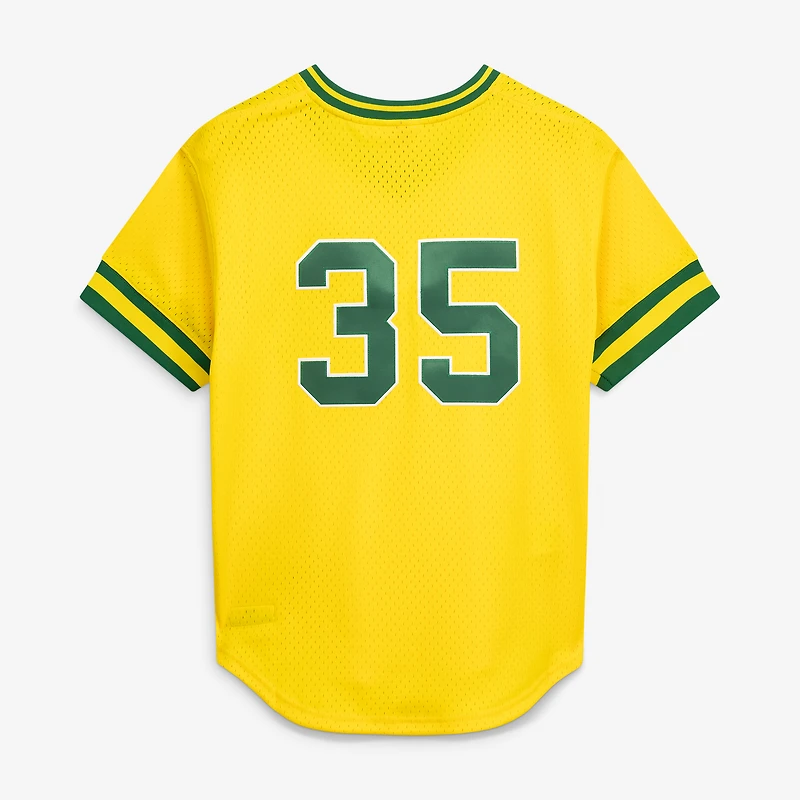 Men's Mitchell & Ness Rickey Henderson Yellow Athletics Authentic Batting Practice Jersey