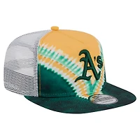 Men's New Era Athletics Tie-Dye Golfer Trucker Adjustable Hat