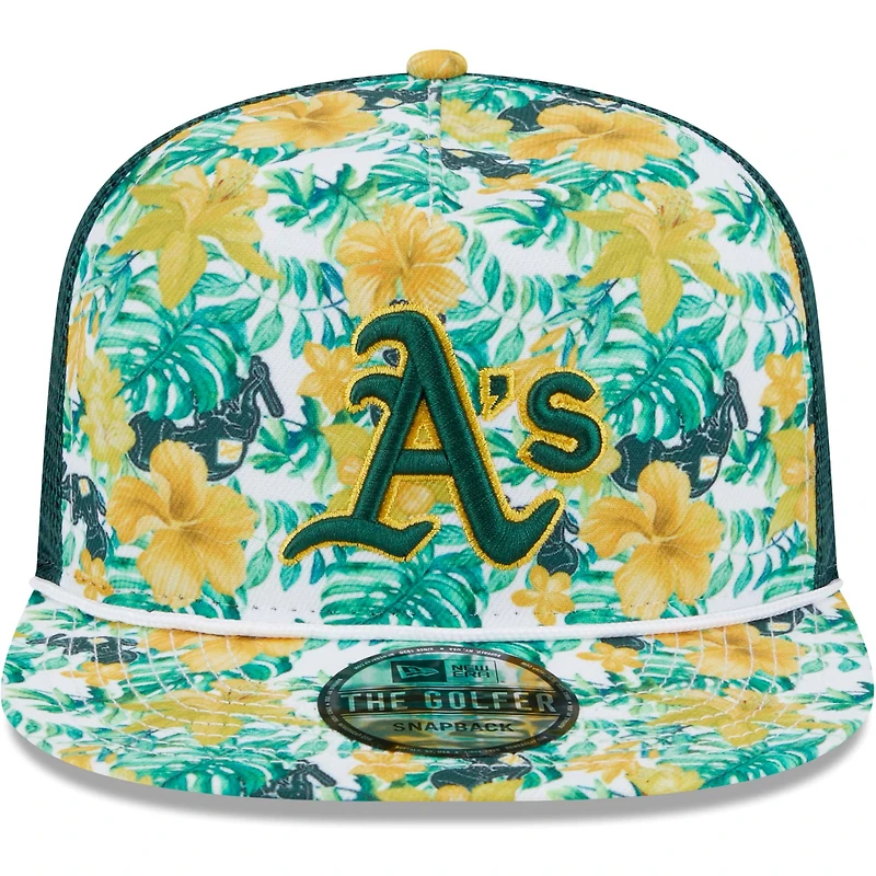 Men's New Era Athletics Tropic Floral Golfer Lightly Structured Snapback Hat