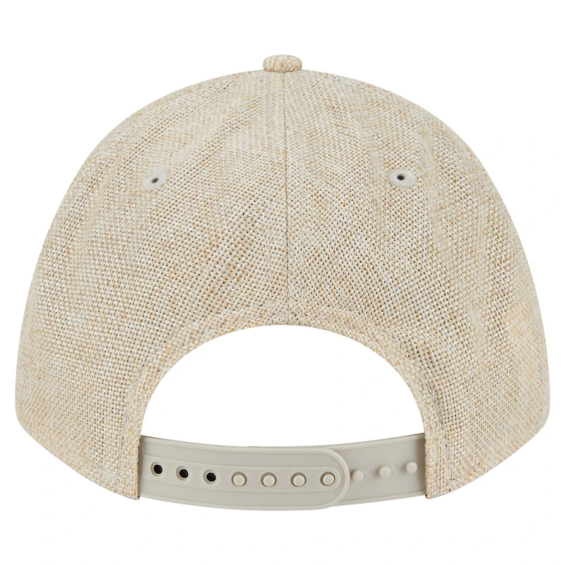 Men's New Era Beige Athletics Cotton Weave M-Crown A-Frame 9FORTY Adjustable Hat