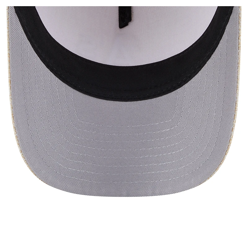 Men's New Era Beige Athletics Cotton Weave M-Crown A-Frame 9FORTY Adjustable Hat