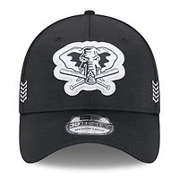 Casquette New Era Athletics 2024 Clubhouse 39THIRTY Flex Fit noire pour homme