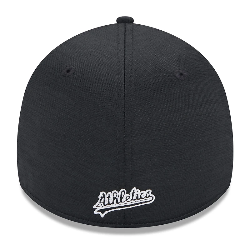 Casquette New Era Athletics 2024 Clubhouse 39THIRTY Flex Fit noire pour homme