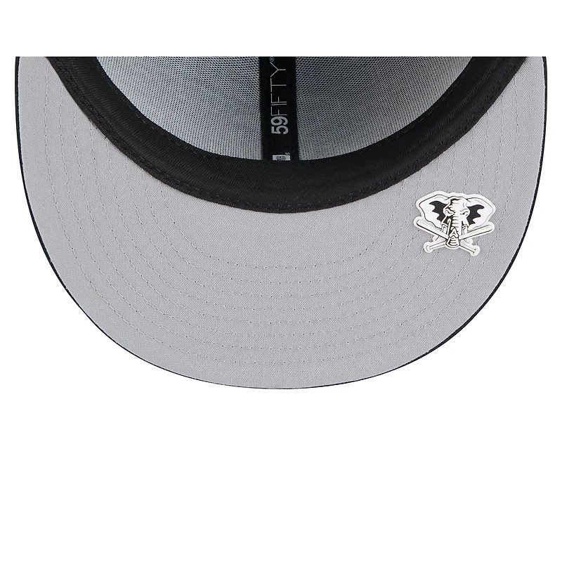 Men's New Era Black Athletics 2025 MLB Clubhouse 59FIFTY Fitted Hat