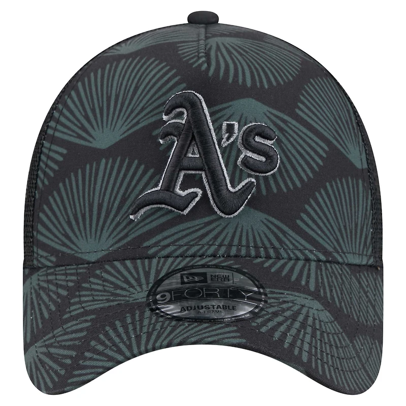 Casquette ajustable A-Frame Trucker Athletics 9FORTY noire New Era pour homme
