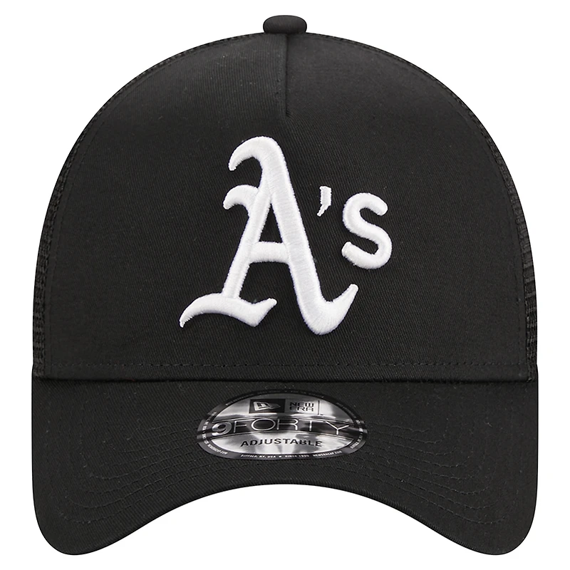 Men's New Era Black Athletics A-Frame 9FORTY Trucker Adjustable Hat
