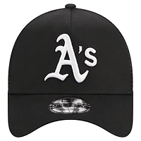 Men's New Era Black Athletics A-Frame 9FORTY Trucker Adjustable Hat