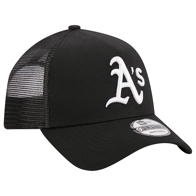Men's New Era Black Athletics A-Frame 9FORTY Trucker Adjustable Hat