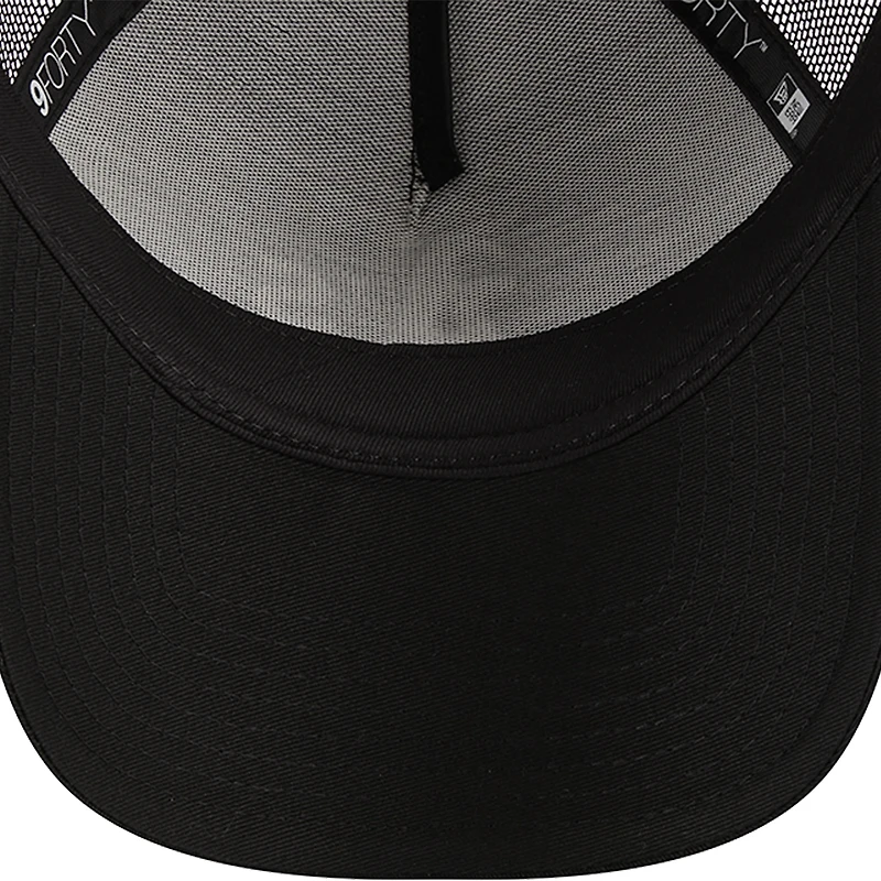 Men's New Era Black Athletics A-Frame 9FORTY Trucker Adjustable Hat