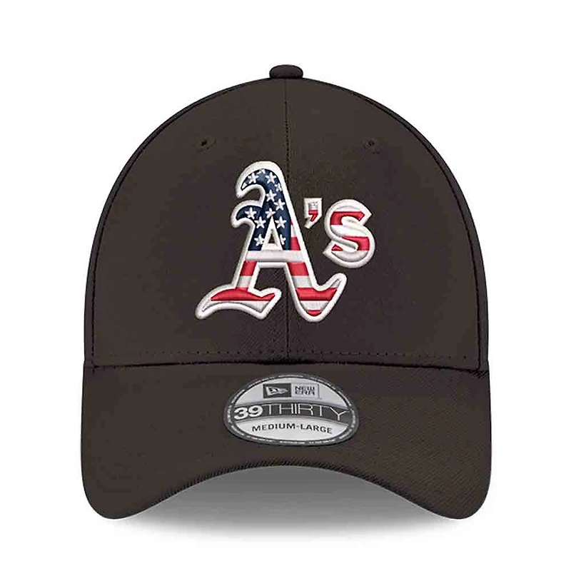 Casquette New Era Athletics America 250 39THIRTY Flex noire pour homme