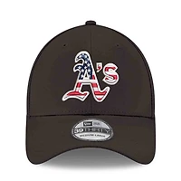 Casquette New Era Athletics America 250 39THIRTY Flex noire pour homme