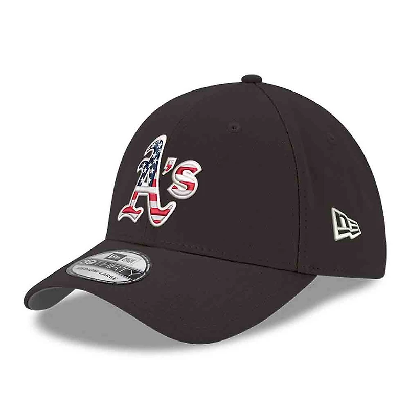 Men's New Era Black Athletics America 250 39THIRTY Flex Hat