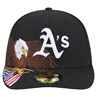 Men's New Era Black Athletics Americana Bald Eagle Pre-Curved 59FIFTY Fitted Hat