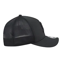 Casquette trucker New Era Athletics noire pour homme, logo M-Crown, monture A-Frame 9FORTY, ajustable